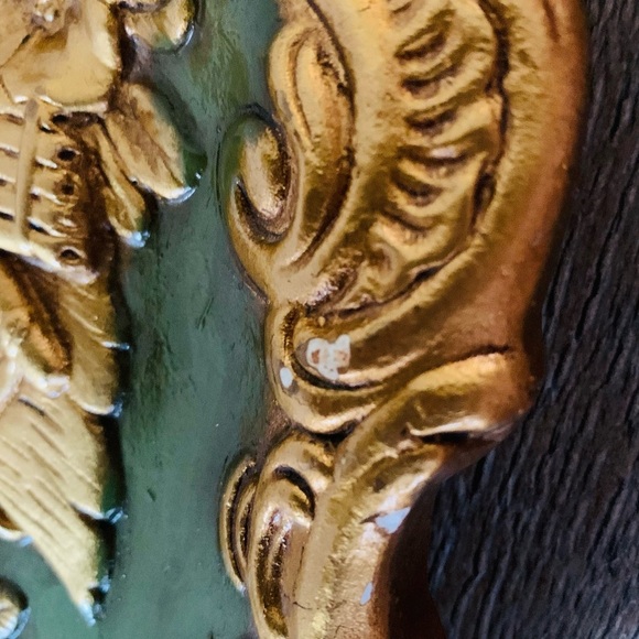 French plaster 3 D  Gold and Green Decorative plaque - Picture 8 of 12